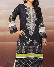 Edenrobe Black Cotton Satin Kurti- Pakistani Winter Clothing