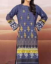 Edenrobe Majorelle Blue Cotton Satin Kurti- Pakistani Winter Clothing