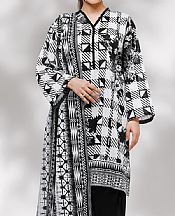 White/Black Lawn Suit- Pakistani Designer Lawn Dress