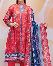 Crimson/Royal Blue Khaddar Suit- Pakistani Winter Clothing