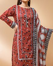Auburn Red Khaddar Suit (2 Pcs)- Pakistani Winter Dress