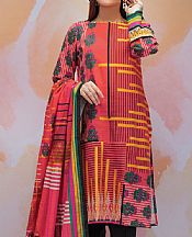 Vermilion Red Khaddar Suit (2 Pcs)- Pakistani Winter Clothing