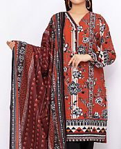 Cinnabar Red Khaddar Suit (2 Pcs)- Pakistani Winter Dress