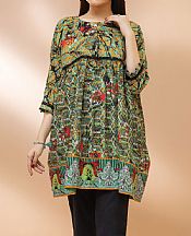 Parrot Green/Cyan Khaddar Kurti- Pakistani Winter Dress