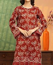 Dark Pastel Red Lawn Suit (2 pcs)