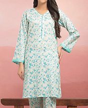 Off White/Aqua Lawn Suit (2 pcs)