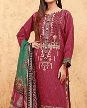 Crimson Khaddar Suit- Pakistani Winter Dress