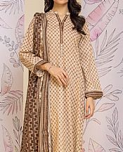 Edenrobe Tan Lawn Suit- Pakistani Lawn Dress