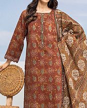 Edenrobe Brown Lawn Suit- Pakistani Designer Lawn Suits