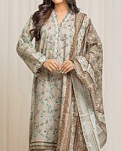 Edenrobe Beige Lawn Suit- Pakistani Lawn Dress
