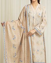 Edenrobe Beige Lawn Suit- Pakistani Designer Lawn Suits