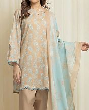 Edenrobe Fawn Lawn Suit- Pakistani Designer Lawn Suits