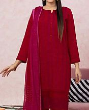 Edenrobe Maroon Crosshatch Suit- Pakistani Winter Dress