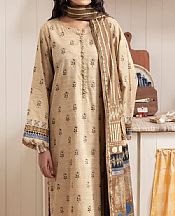 Edenrobe Beige Cambric Suit- Pakistani Winter Clothing
