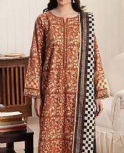 Edenrobe Rust Cambric Suit- Pakistani Winter Dress