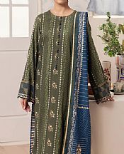 Edenrobe Green Cambric Suit- Pakistani Winter Dress