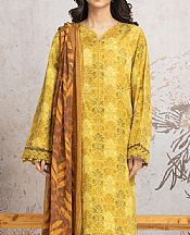 Edenrobe Mustard Cambric Suit- Pakistani Winter Dress