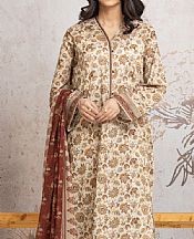 Edenrobe Ivory Cambric Suit- Pakistani Winter Dress