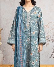 Edenrobe Teal Grey Cambric Suit- Pakistani Winter Dress