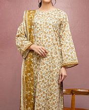 Edenrobe Off White/Mustard Lawn Suit- Pakistani Lawn Dress