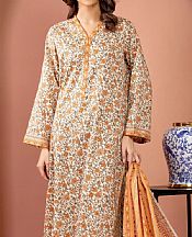 Edenrobe Off White/Orange Lawn Suit- Pakistani Designer Lawn Suits
