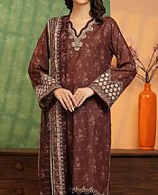 Edenrobe Brown Lawn Suit- Pakistani Designer Lawn Suits