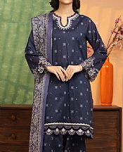Edenrobe Navy Lawn Suit- Pakistani Designer Lawn Suits