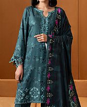 Edenrobe Teal Viscose Twill Suit- Pakistani Winter Clothing