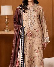 Edenrobe Tan Viscose Twill Suit- Pakistani Winter Clothing
