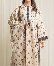 Edenrobe Beige Lawn Suit- Pakistani Designer Lawn Suits