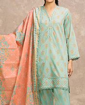 Edenrobe Light Green Lawn Suit- Pakistani Designer Lawn Suits