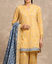 Edenrobe Sand Gold Lawn Suit- Pakistani Designer Lawn Suits