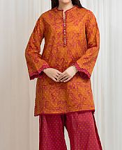 Edenrobe Bright Orange Lawn Suit (2 Pcs)- Pakistani Designer Lawn Suits