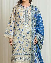 Edenrobe Beige Lawn Suit- Pakistani Lawn Dress