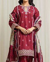 Edenrobe Vivid Burgundy Lawn Suit- Pakistani Designer Lawn Suits