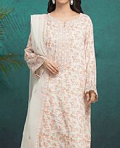 Edenrobe Off White Raw Silk Suit- Pakistani Designer Chiffon Suit
