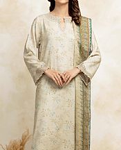 Edenrobe Beige Raw Silk Suit- Pakistani Chiffon Dress