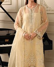 Edenrobe Cream Organza Suit- Pakistani Designer Chiffon Suit