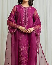 Edenrobe Magenta Organza Suit- Pakistani Chiffon Dress
