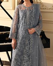 Edenrobe Grey Organza Suit- Pakistani Designer Chiffon Suit