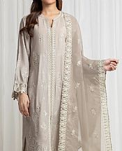 Edenrobe Pastel Grey Raw Silk Suit- Pakistani Chiffon Dress