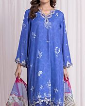 Edenrobe Periwinkle Blue Raw Silk Suit- Pakistani Chiffon Dress
