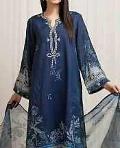 Edenrobe Pickled Bluewood Raw Silk Suit- Pakistani Chiffon Dress