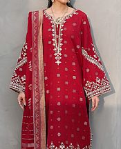 Edenrobe Red Jacquard Suit- Pakistani Chiffon Dress
