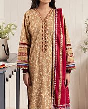 Edenrobe Pale Taupe Cambric Suit- Pakistani Designer Lawn Suits
