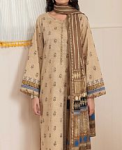 Edenrobe Beige Cambric Suit- Pakistani Lawn Dress