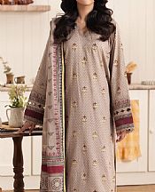Edenrobe Beige Cambric Suit- Pakistani Designer Lawn Suits