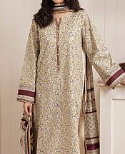 Edenrobe Off White Cambric Suit- Pakistani Lawn Dress