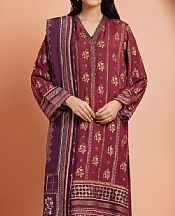 Edenrobe Light Burgundy Cambric Suit- Pakistani Lawn Dress