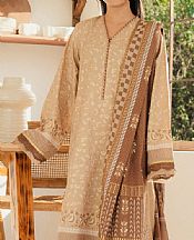 Edenrobe Tan Cambric Suit- Pakistani Lawn Dress